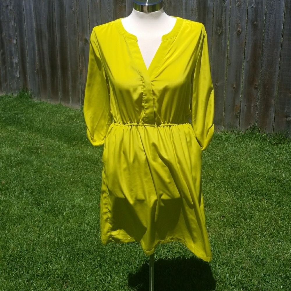 Citron Green shirt dress👗